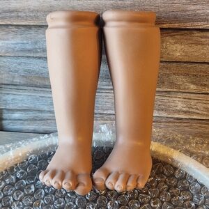 Porcelain Doll Legs Set African American Coloration Approximately 6"